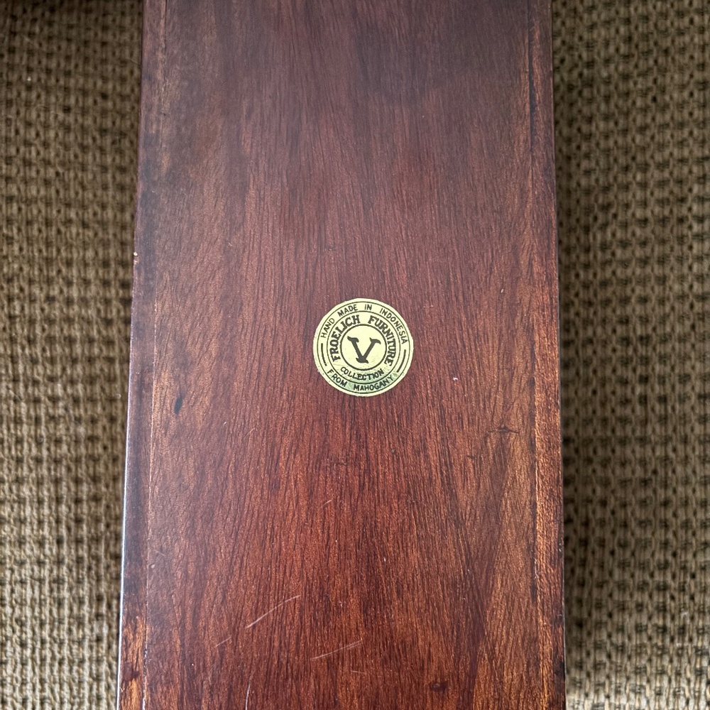 Vintage Mahogany Froelich Furniture Tea Caddy